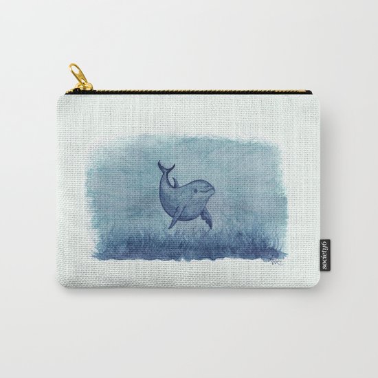 Notches Blue ~ Dolphin Watercolor, (c) 2013 Carry-All Pouch