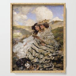 On the Dunes, Lady Shannon and Kitty by James Jebusa Shannon Serving Tray