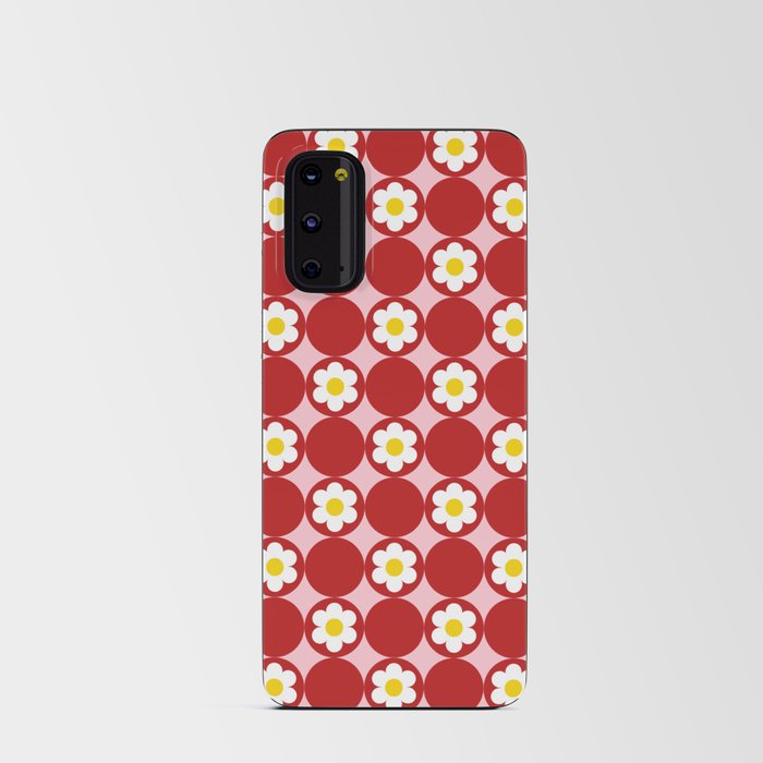 60's Bright Summer | Red Polka Dot Flower Android Card Case