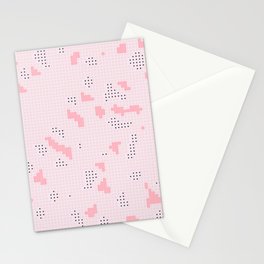 Pale Pink Geometric Pattern Stationery Card