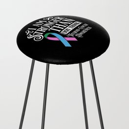 Thyroid Cancer Ribbon Awareness Survivor Counter Stool