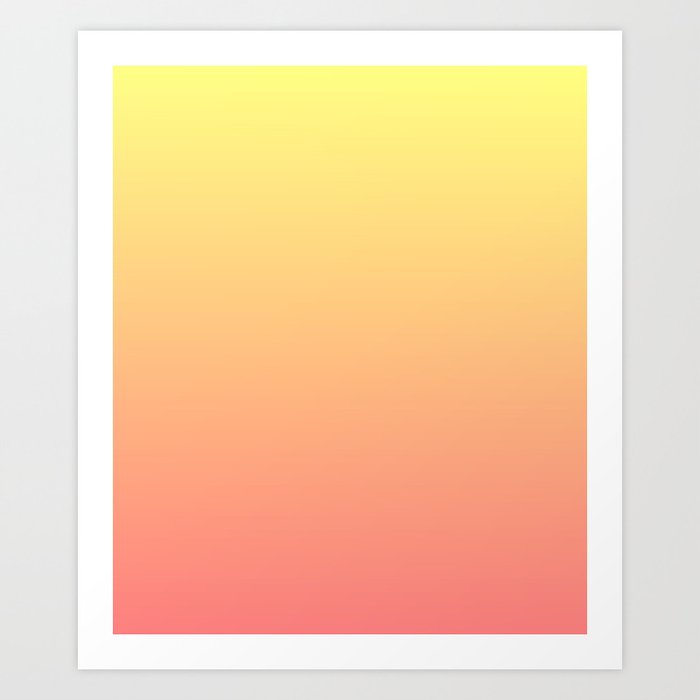 Color Gradient 8 Yellow And Orange Abstraction Abstract Minimalism Plain Ombre Art Print By Oldking