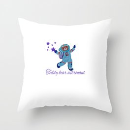 Teddy bear astronaut Throw Pillow