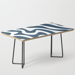 70s Abstract Retro Swirl Print - Police Blue and white Coffee Table