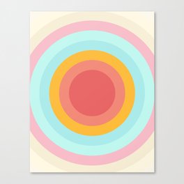 Retro Rainbow Circle Canvas Print