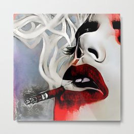 Red Exhale Metal Print