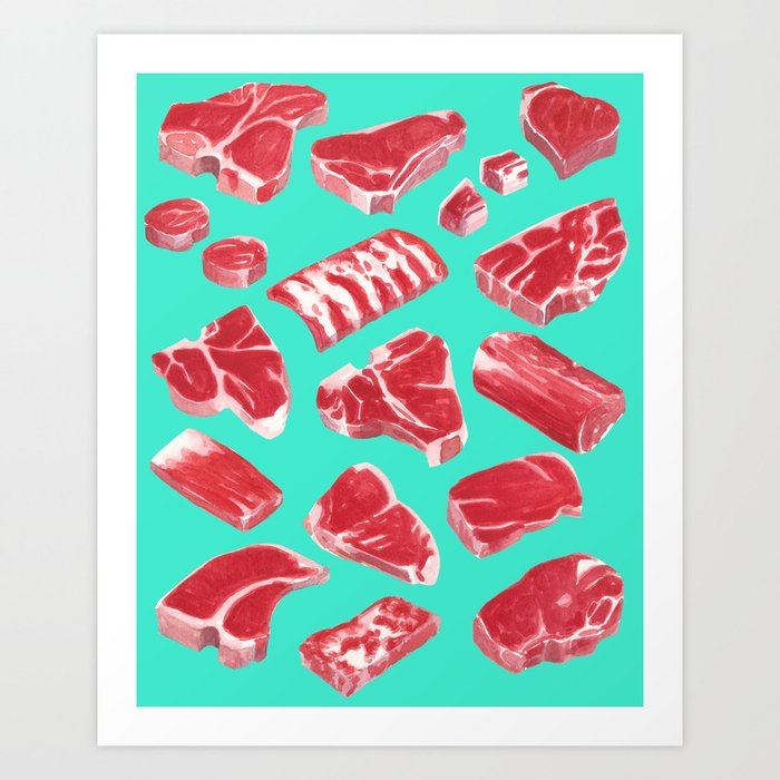 MEAT MARKET, by Frank-Joseph Art Print