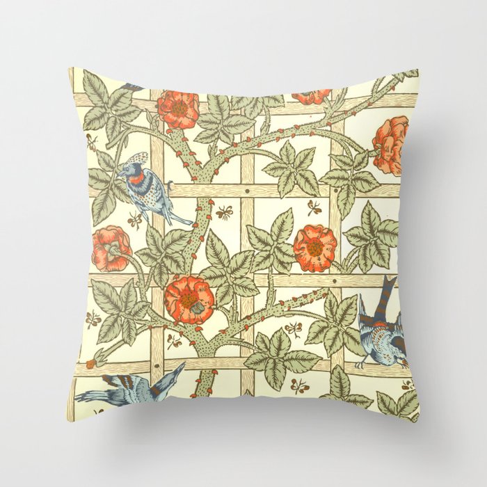 William Morris Trellis Throw Pillow By Alexandra Arts Society6