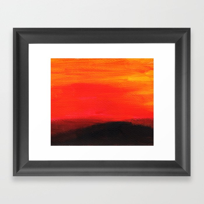 Red landscape Framed Art Print