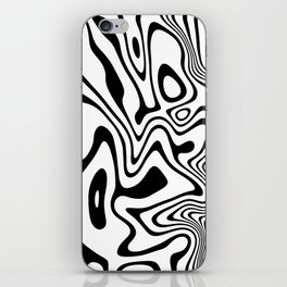 Organic Shapes And Lines Black And White Optical Art iPhone Skin