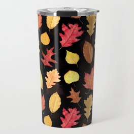 Autumn Leaves - black Travel Mug
