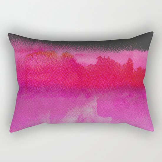Red on Pink Rectangular Pillow