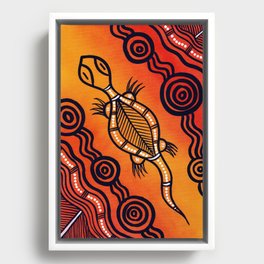 Authentic Aboriginal Art - Goanna Framed Canvas