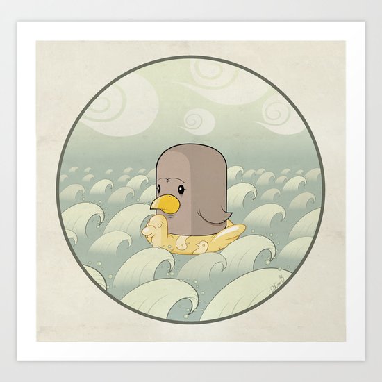 Chick Across the Sea Art Print