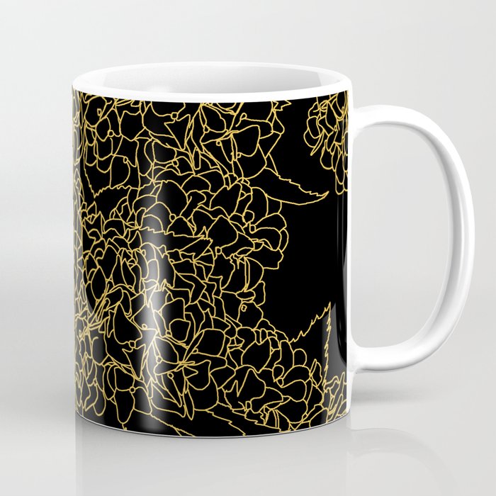 Floral 1 Hydrangea Black Coffee Mug