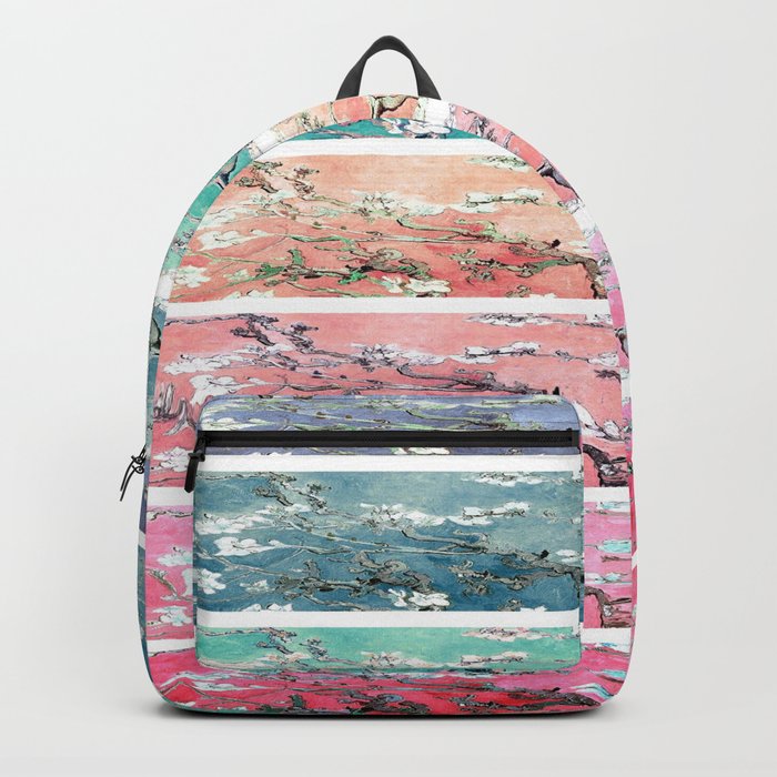 Vincent Van Gogh : Almond Blossoms Rainbow Panel ART Backpack