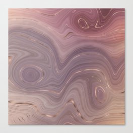 Muted Purple Rose Gold Agate Geode Luxury Canvas Print