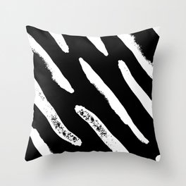 Black and White Geometric Lines Throw Pillow