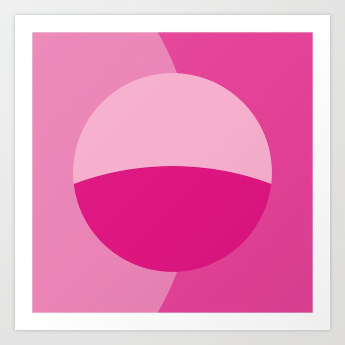 Retro Planet in Pink Art Print