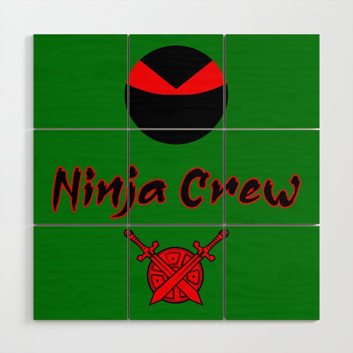 Ninja Crew Full Logo Wood Wall Art