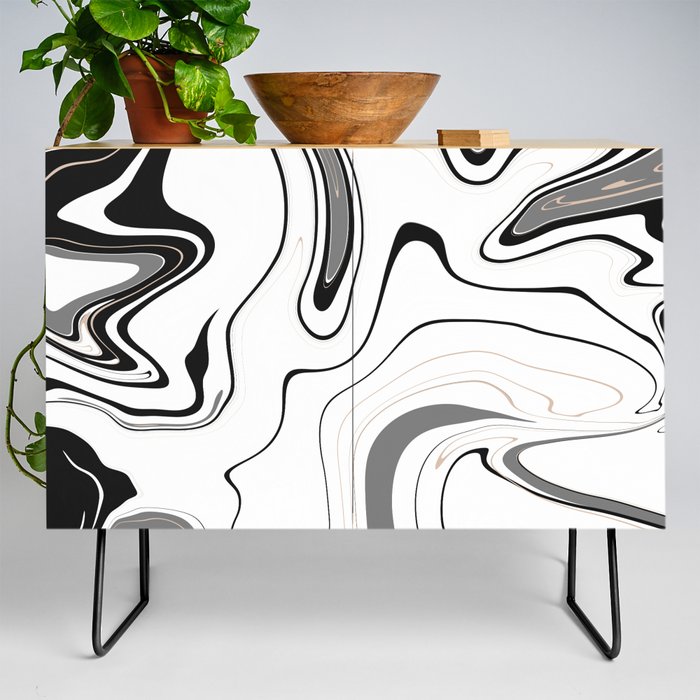 Simple grey and beige marble design Credenza