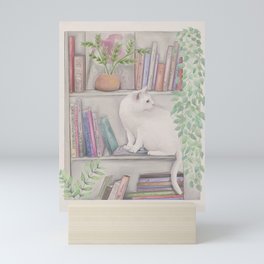 Book Cat Mini Art Print