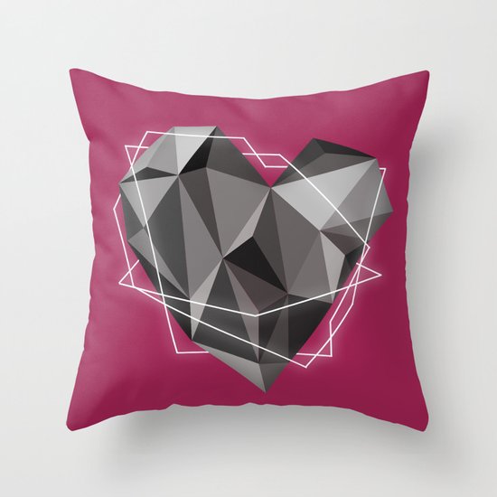 Geometric Heart Throw Pillow