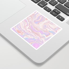 Liquid swirl retro contemporary abstract in light soft pink Sticker