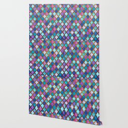 Moroccan tile iridescent pattern Wallpaper