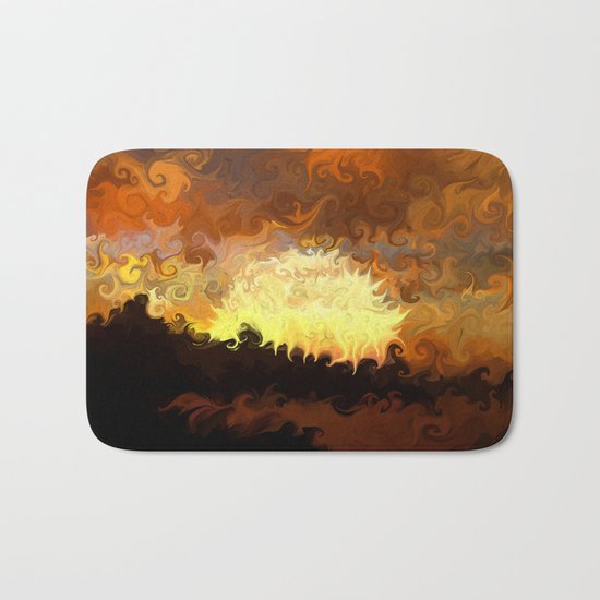 Sunset, Waves Crashing Bath Mat