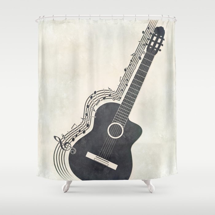 Guitar Shower Curtain By Afronus Society6 Guitar Shower Curtain