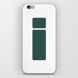 i (Dark Green & White Letter) iPhone Skin
