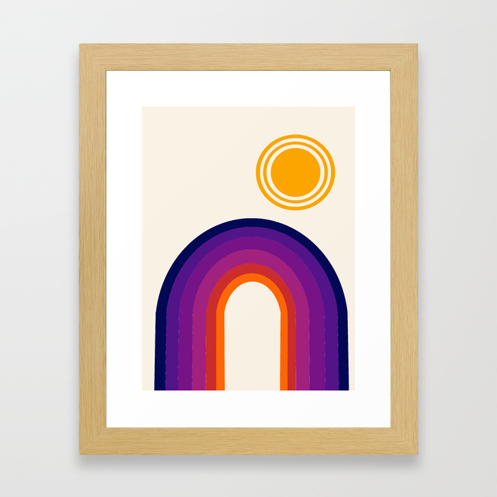 Jinkies Rainbow Sunrise 70s Style Retro Throwback Vibes Rainbows Art Framed Art Print By Seventyeight Society6