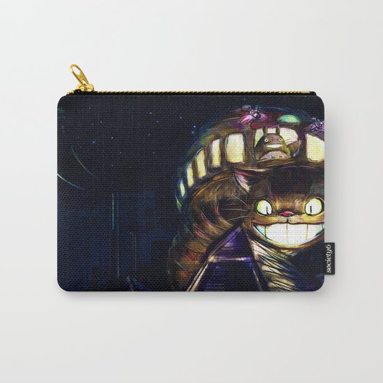 Cat Bus is In Your Town! Miyazaki Tribute Digital Fan Painting Carry-All Pouch
