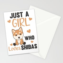 Just A Girl Who Loves Shiba Dogs Sweet Animals Stationery Card