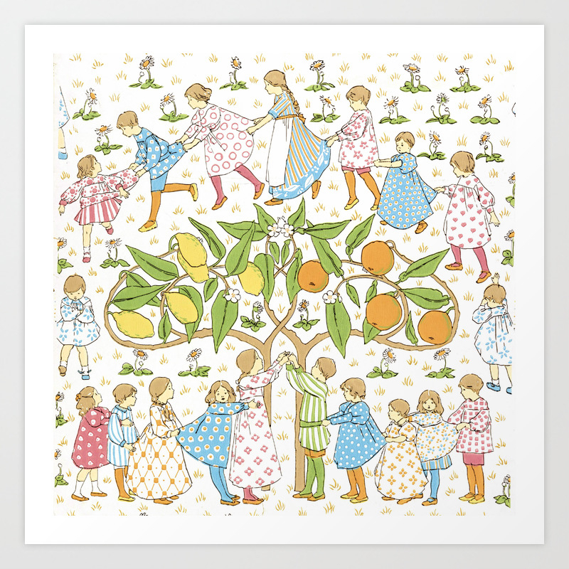 Oranges And Lemons Say The Bells Of St Clements Vintage Wallpaper Art Print By Fineearthprints Society6