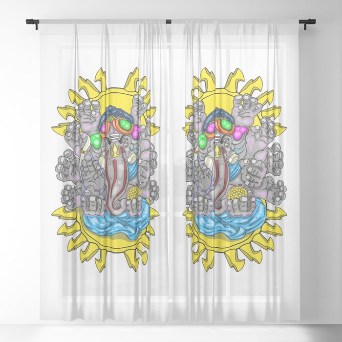 Lord Ganesha Sheer Curtain