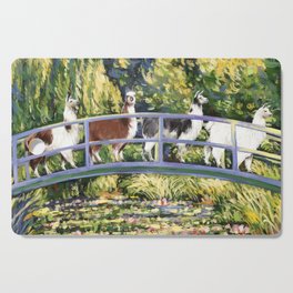 Llama and The Water Lily Pond Cutting Board