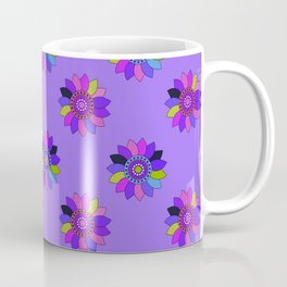 Beautiful Flower Folk Styled Doodle Art-Purple Mug