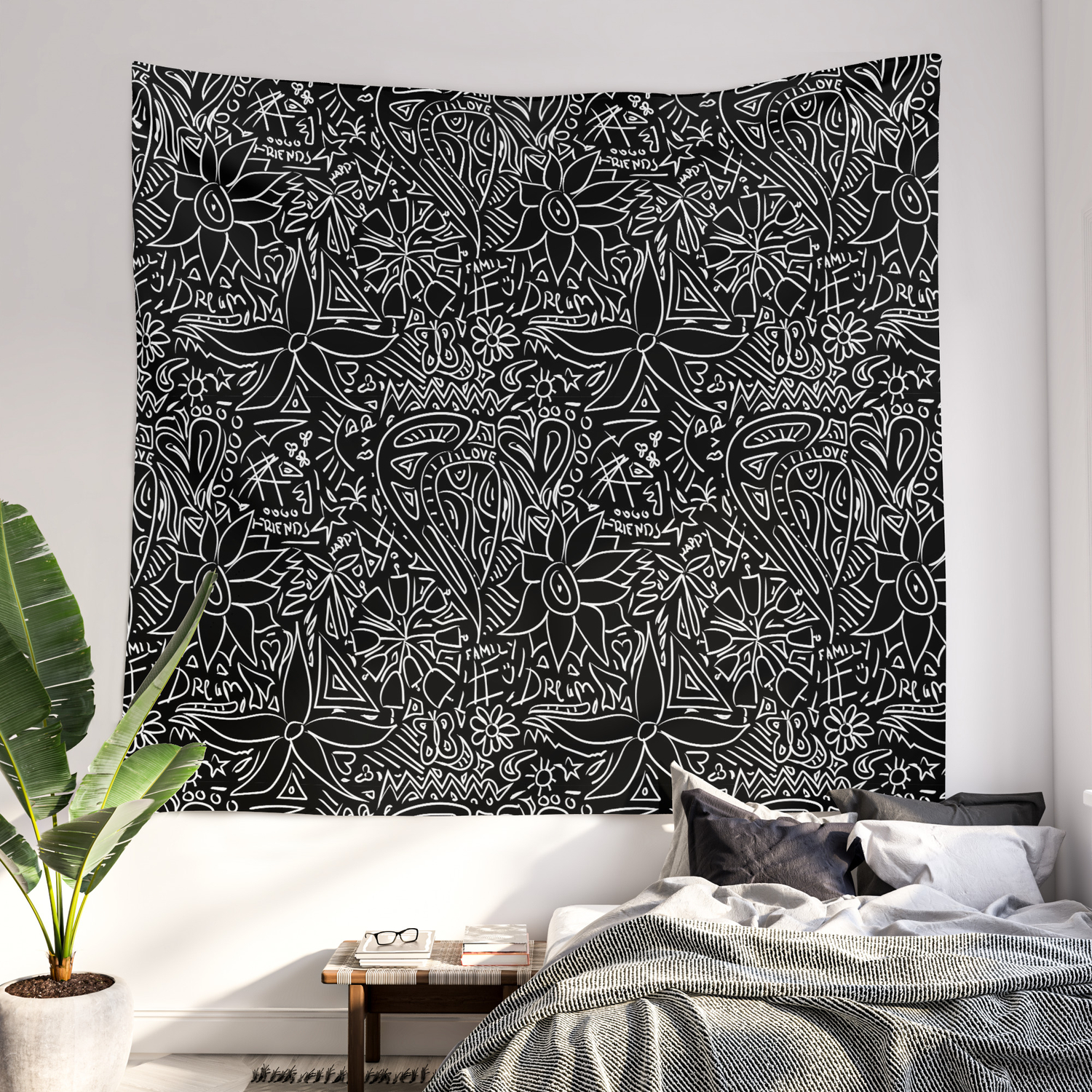Random Zen Art Doodle Art Wall Tapestry By Whyitsmedesign | Society6