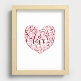 Heart Doodles of Love Recessed Framed Print