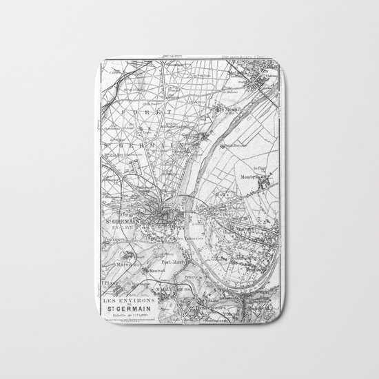 Vintage Paris Map Bath Mat