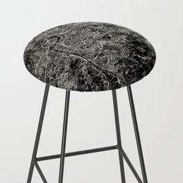 Prague, Czech Republic City Map - Black and White Bar Stool