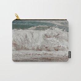 Washy Carry-All Pouch | Brown, Holiday, Aqua, Pastel, Creamy, Wave, Pacific, Coastal, Beach, Tide 