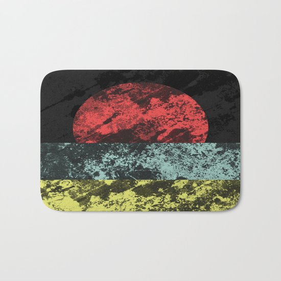 Sunset Beach - Abstract, marble effect, geometric painting Bath Mat