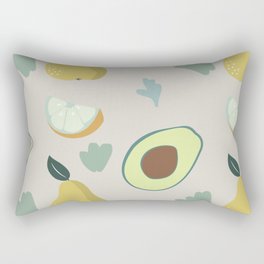Avocado Pear Kiwi Print Rectangular Pillow