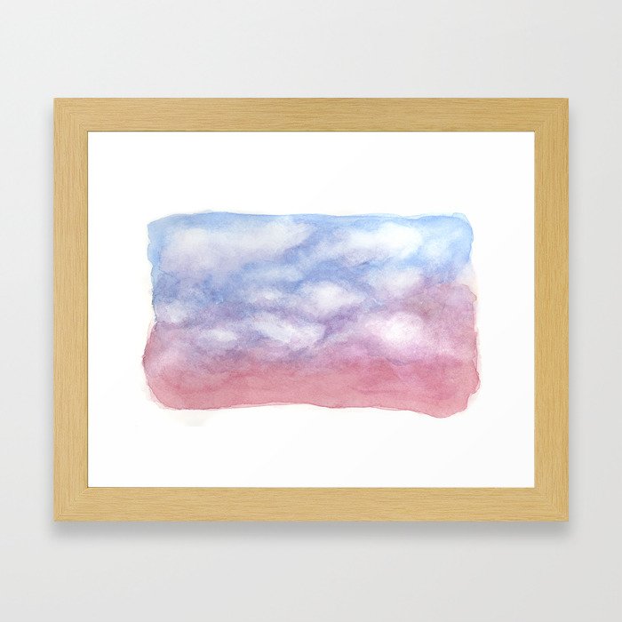 Sunset Clouds Watercolor Framed Art Print