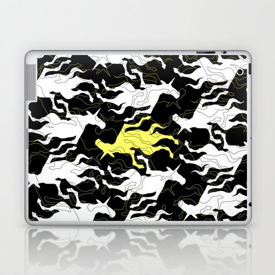 Psychedelic Yellow Unicorn Laptop & iPad Skin