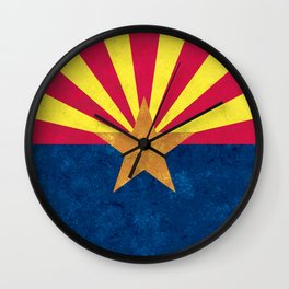 Arizona State Flag Banner Symbol Southwest United States Emblem Wall Clock