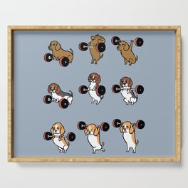 Olympic Lifting Beagles Serving Tray